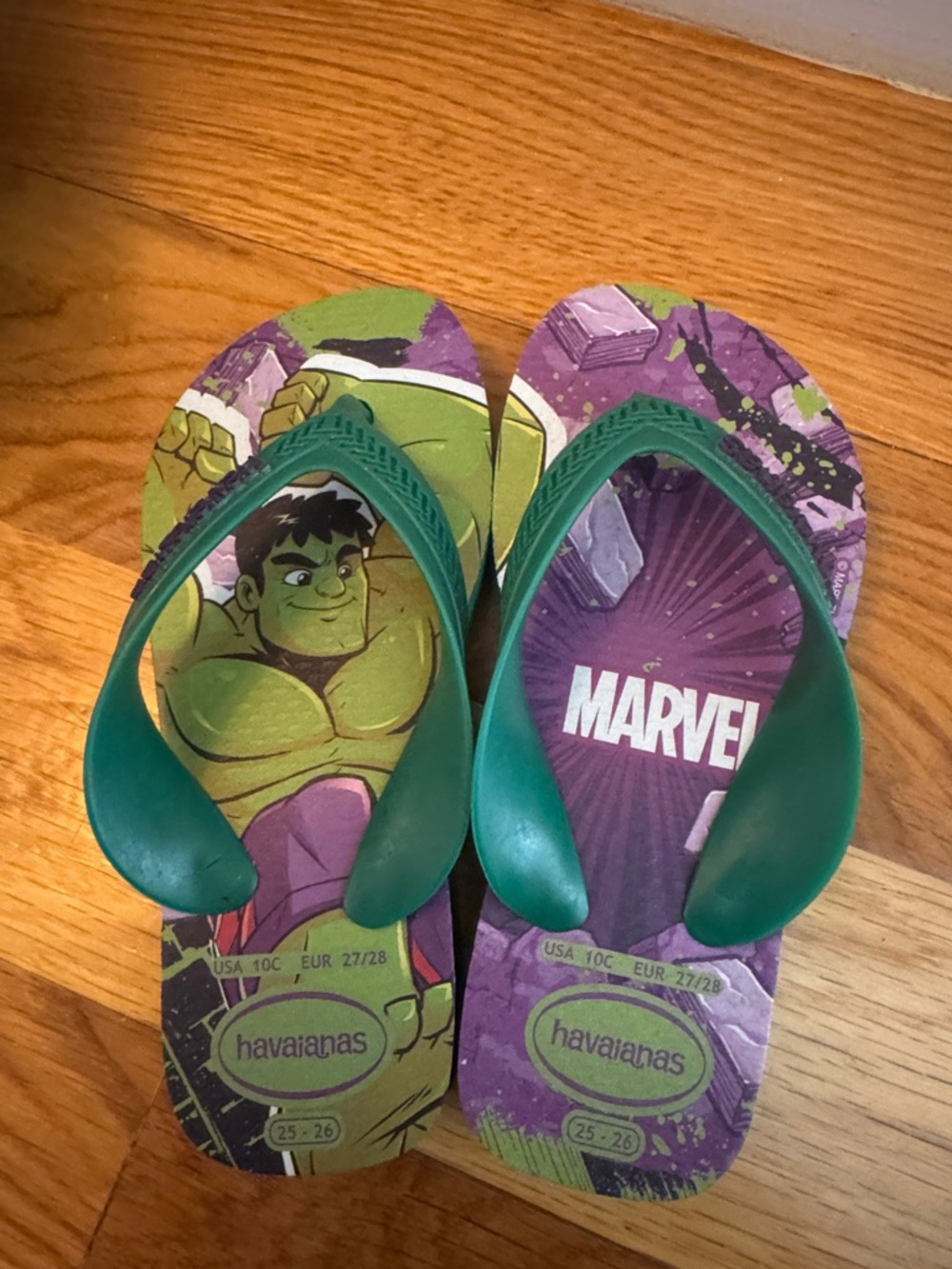 Havaianas Kids Marvel Hulk Flip Flops - Green & Purple